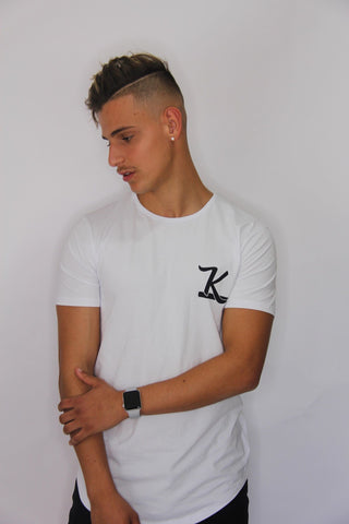 Classic "K" Slim Fit Long Line Hem Curve T-Shirt